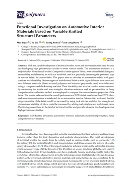 Functional Investigation on Automotive Interior Materials Based on Variable Knitted Structural Parameters