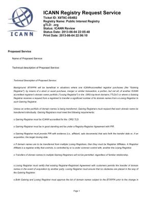 ICANN Registry Request Service