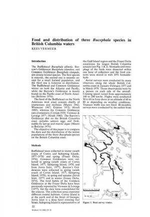Food and Distribution of Three Bucephaia Species in British Columbia Waters KEES VERMEER