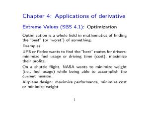 Chapter 4: Applications of Derivative