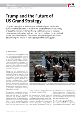 Trump and the Future of US Grand Strategy US Grand Strategy Is at a Crossroads