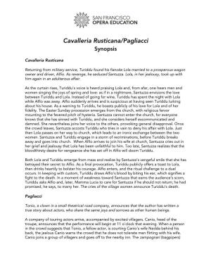 Cavalleria Rusticana/Pagliacci Synopsis