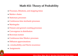 Math 832: Theory of Probability