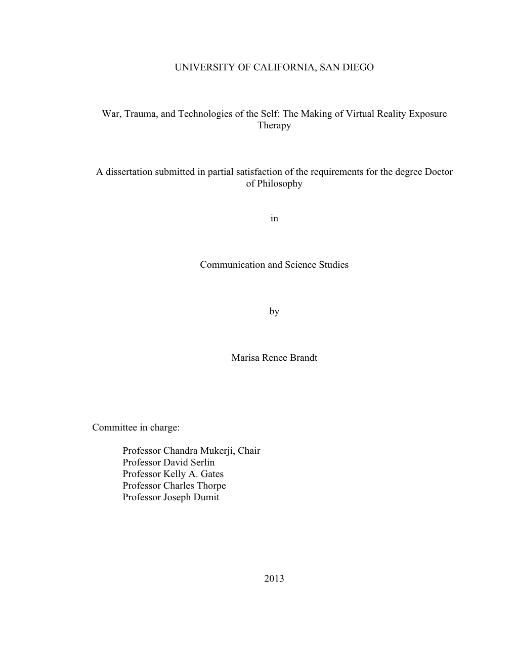 VRET Dissertation