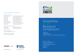 Smokefree 2025 Research Symposium