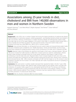 Associations Among 25-Year Trends in Diet