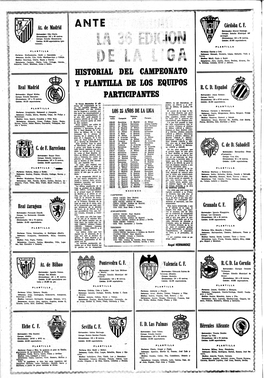 ÚISTORIAL• DEL CAMPEONATO Y PLA1ITTILLA