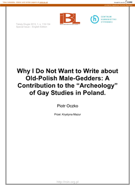 Of Gay Studies in Poland
