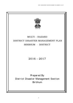 Pr Epar Ed by District Disaster Management Section Bir Bhum