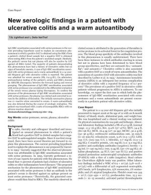 New Serologic Findings in a Patient with Ulcerative Colitis and a Warm Autoantibody