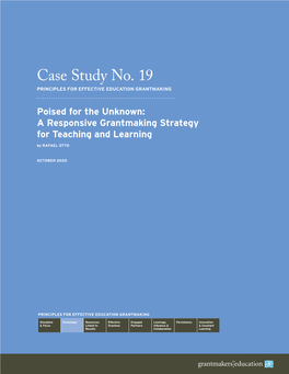 Case Study No. 19 PRINCIPLES for EFFECTIVE EDUCATION GRANTMAKING