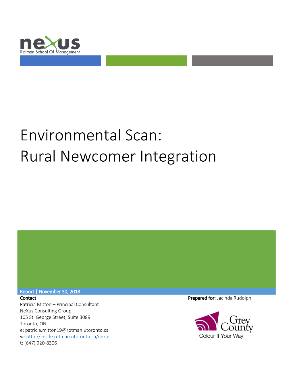 Environmental Scan: Rural Newcomer Integration