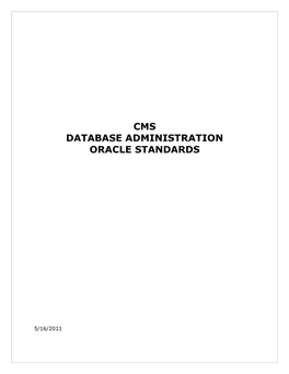 Database Administration Oracle Standards