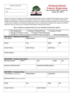 Residential Rental Property Registration Form