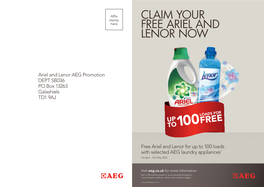 Claim Your Free Ariel and Lenor