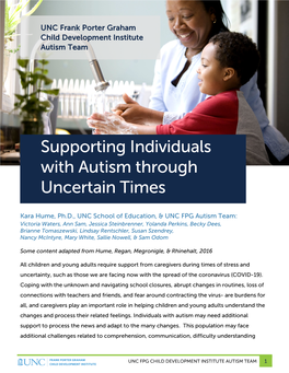 Supporting Individuals with Autism Through Uncertain Times