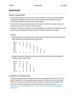Superscalar Fall 2020