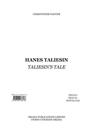 Hanes Taliesin Taliesin's Tale Christopher Painter