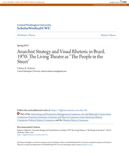 Anarchist Strategy and Visual Rhetoric in Brazil, 1970: the Living Theatre As “The Eoplep in the Street” Chelsea R