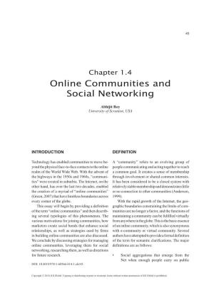 Online Communities and Social Networking