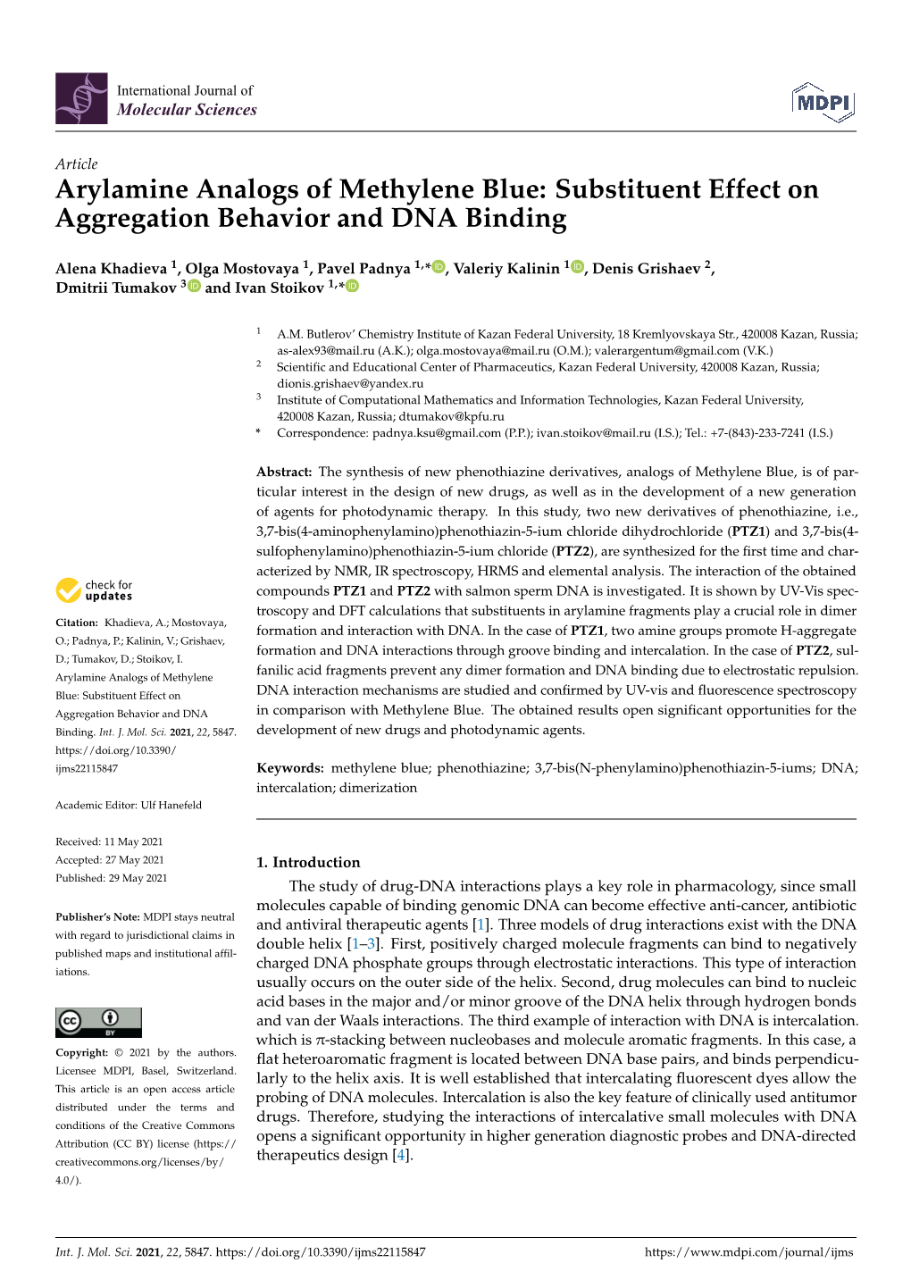 Substituent Effect on Aggregation Behavior and DNA Binding