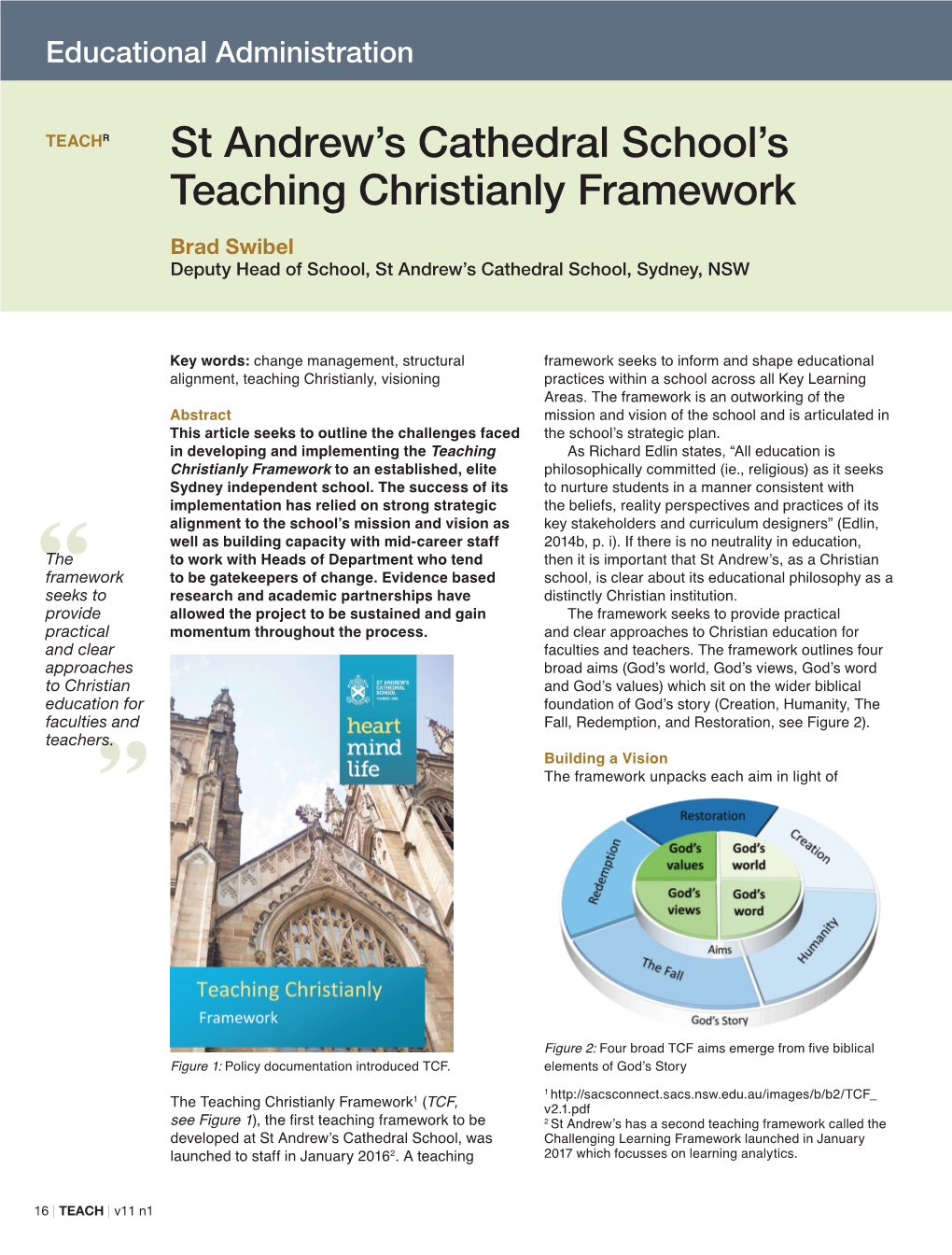 St Andrew's Cathedral School's Teaching Christianly Framework