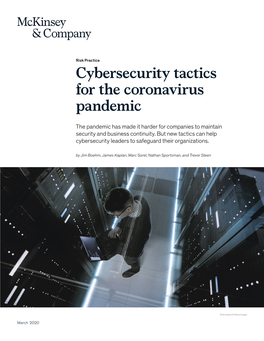 Cybersecurity Tactics for the Coronavirus Pandemic