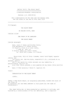 The Black Dwarf ======A Machine-Readable Transcription