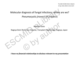 Where Are We? Pneumocystis Jirovecii (P