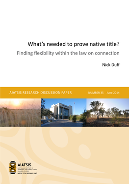 What's Needed to Prove Native Title?