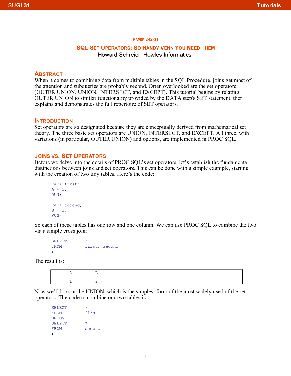 242-31: SQL Set Operators: So Handy Venn You Need Them