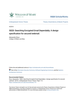Searching Encrypted Email Dependably