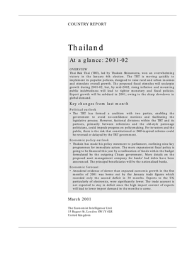 Thailand at a Glance: 2001-02