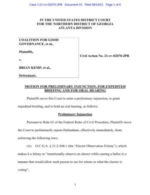 Motion for Preliminary Injunction [PDF]
