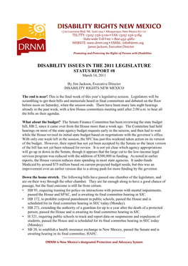 DRNM Legislative Report 8