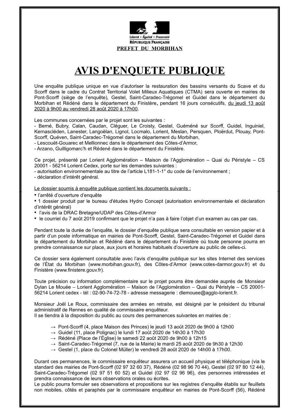 Avis D'enquete Publique