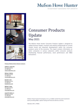 Consumer Products Update May 2021