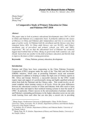 A Comparative Study of Primary Education in China and Pakistan-1947-2018