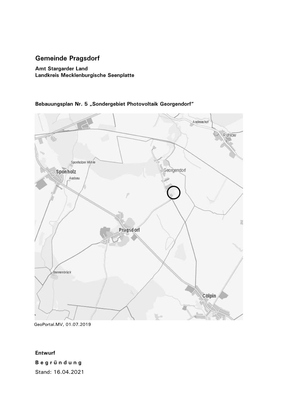 Gemeinde Pragsdorf Amt Stargarder Land Landkreis Mecklenburgische Seenplatte