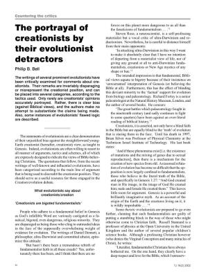 The Portrayal of Creationists by Their Evolutionist Detractors — Bell Countering the Critics