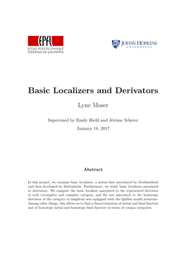 Basic Localizers and Derivators