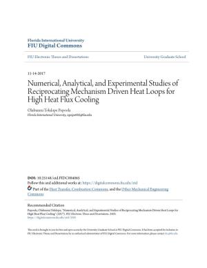 Numerical, Analytical, and Experimental Studies Of