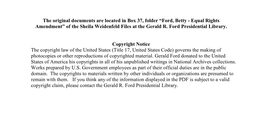 Ford, Betty - Equal Rights Amendment” of the Sheila Weidenfeld Files at the Gerald R