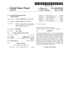 (12) United States Patent (10) Patent No.: US 6,391,189 B1 Heinrichs (45) Date of Patent: May 21, 2002