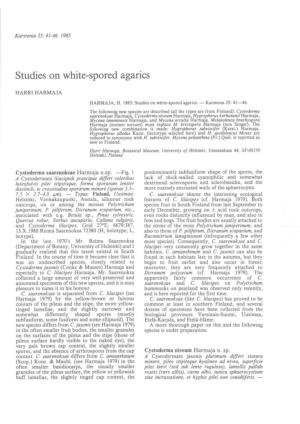 Studies on White-Spored Agarics