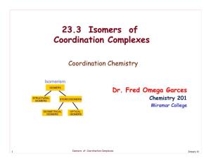23.3 Isomers of Coordination Complexes