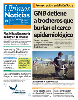 GNB Detiene a Trocheros Que Burlan El Cerco Epidemiológico