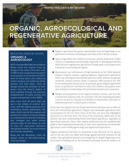 Organic, Agroecological and Regenerative Agriculture