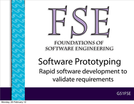 Software Prototyping Rapid Software Development to Validate Requirements