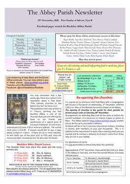 The Abbey Parish Newsletter